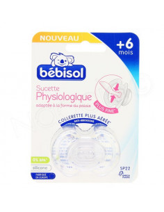 Bébisol Sucette physiologique silicone Transparent +6 mois. x1 Bébisol - 1