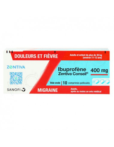 Zentiva Ibuprofène 400mg Douleurs