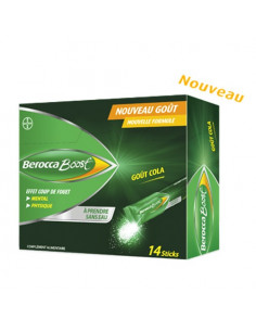 Berocca Boost Effet Coup de Fouet Mental et Physique goût cola. 14 sticks -