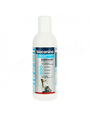 Biocanina Shampooing antiparasitaire chien et chat. Flacon 200ml