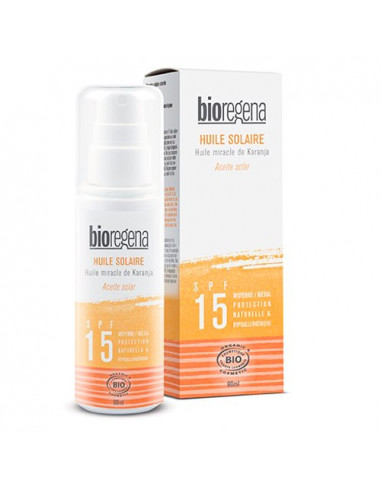 Bioregena Huile Solaire Spf15 Protection Naturelle & Hypoallergénique. 90ml -