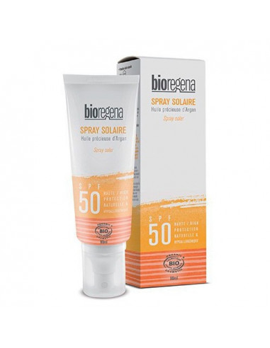 Bioregena Spray Solaire Spf 50 Haute Protection Naturelle & Hypoallergénique. 90ml -
