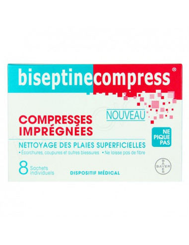 BiseptineCompress x8 compresses imprégnées