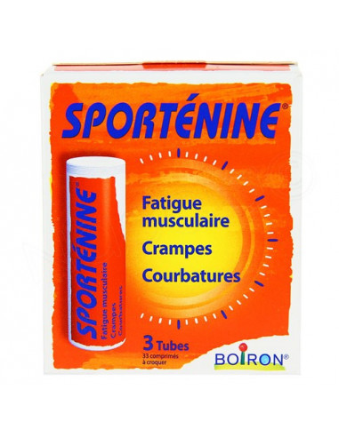 Boiron Sporténine Fatigue Musculaire Crampes Courbatures. 33 comprimés à croquer