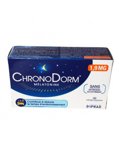 Chronodorm Mélatonine 1.9mg Réduction du temps d'endormissement. 30 comprimés sublinguaux -