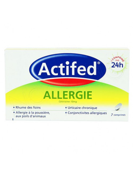 Actifed Allergie Cétrizine 10mg. 7 comprimés