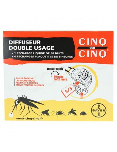 CINQ SUR CINQ Diffuseur électrique double usage anti-moustique - ACL 7063156