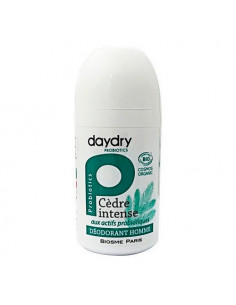 Daydry Déodorant Homme Bio aux Actifs Probiotiques. Cèdre Intense 50ml