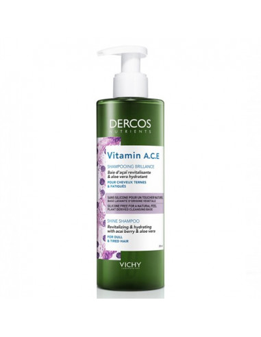 Vichy Dercos Nutrients Vitamin A.C.E Shampooing Brillance. 250ml