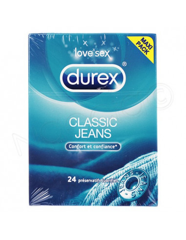 Durex Classic Jeans 24 Préservatifs Lubrifiés Durex - 1