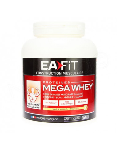 Eafit Mega Whey Protéines saveur Vanille 750g Ea Pharma - 1