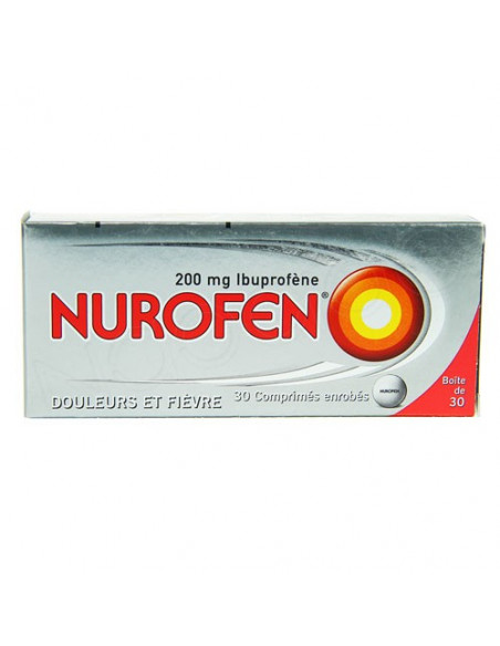 Nurofen 200 mg Ibuprofène Douleurs et Fièvre. 30 comprimés enrobés