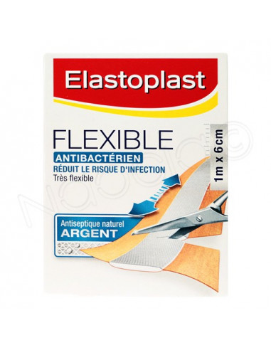Elastoplast Pansement Flexible Antibactérien 10 x 6 cm 10 bandes à découper  - 1
