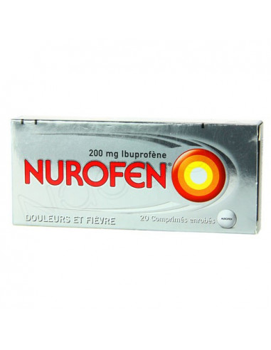 Nurofen 200 mg Ibuprofène Douleurs et Fièvre. 20 comprimés enrobés