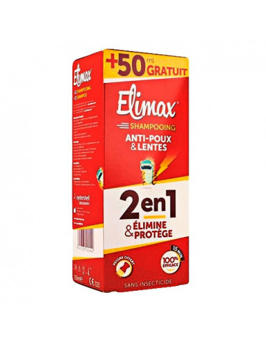 Elimax Shampooing Anti-Poux et Lentes 2en1 200ml + peigne + 50 ml offerts  - 1