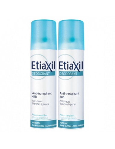 Etiaxil Déodorant Anti-transpirant 48h Peaux sensibles Anti-traces Lot 2x150ml Etiaxil - 1