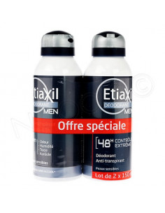 Etiaxil Men Déodorant Anti-transpirant 48h Contrôle Extrême Lot 2x150ml Cooper - 1