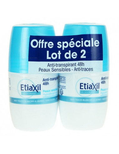 Offre Etiaxil Déodorant Anti-transpirant 48h Lot 2x50ml Etiaxil - 1