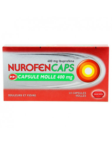 NurofenCaps 400mg Ibuprofène Douleurs et Fièvre. 10 capsules molles