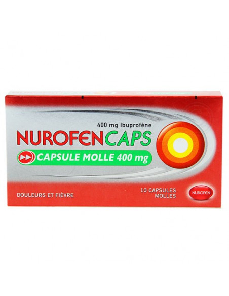 NurofenCaps 400mg Ibuprofène Douleurs et Fièvre. 10 capsules molles