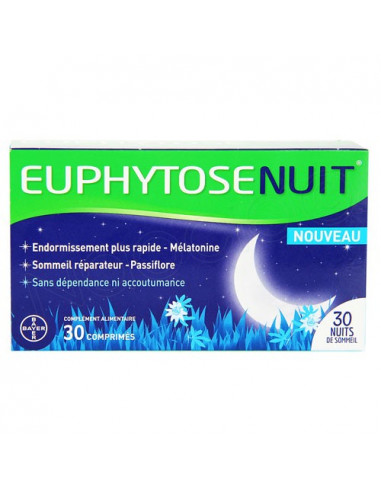 Euphytose Nuit Complément Alimentaire Mélatonine 30 comprimés Bayer - 1