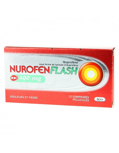 NurofenFlash 400 mg Ibuprofène Douleurs et Fièvre. 12 comprimés pelliculés