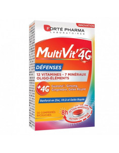 Forté Pharma MultiVit'4G Défenses 30 comprimés bicouches Forté Pharma - 1