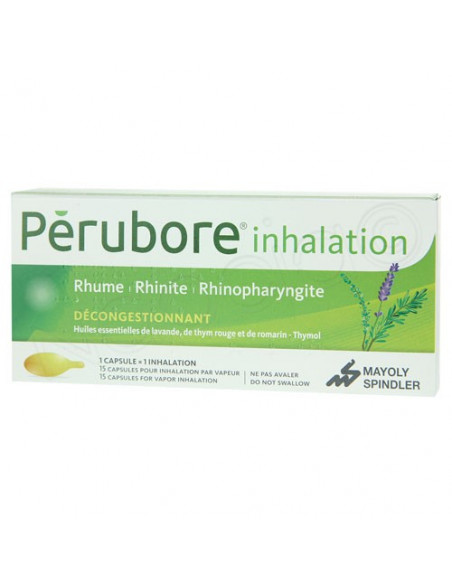 Pharmacie Agen-Sud - Médicament Perubore Caps Inhalation Par Vapeur  Inhalation Plq/15 - Romarin essence ; Thymol ; Lavande essence ; Thym  essence - Agen