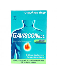 Gavisconell Menthe Sans Sucre. 12 sachets-dose