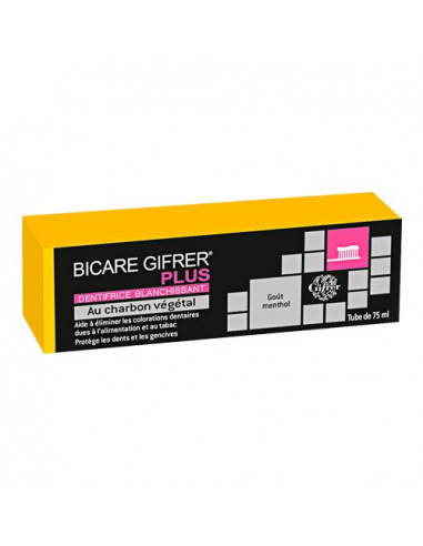 Bicare Gifrer Plus Dentifrice Blanchissant au Charbon Végétal. 75ml