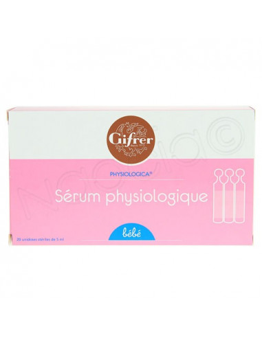 Physiologica Sérum physiologique bébé lavage nasal 20 unidoses de 5ml