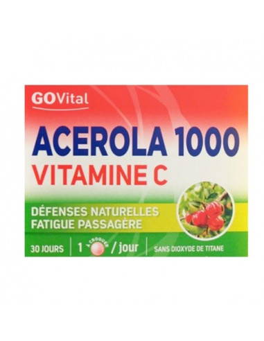 GoVital Acerola 1000 Vitamine C. 30 comprimés à croquer