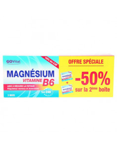 GoVital Magnésium Vitamine B6. Offre 2x45 comprimés - 3 mois