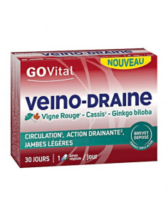 GOVital Veino-Draine Circulation Action Drainante Jambes Légères. 30 gélules