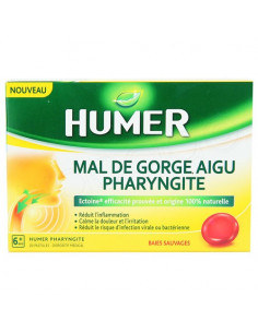 Humer Mal de Gorge Aigu Pharyngite Baies Sauvages. 20 pastilles