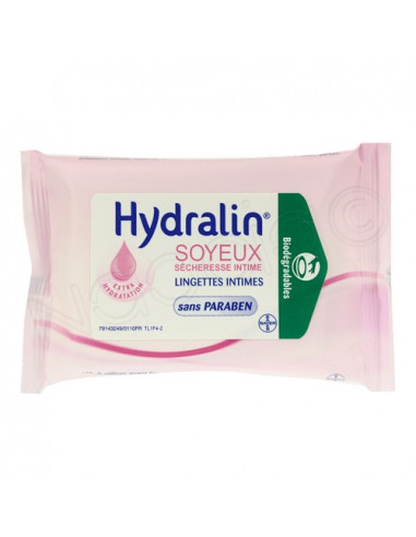 Hydralin soyeux Lingettes intimes - Sécheresse intime. 10 lingettes
