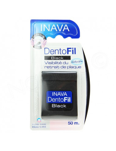 Inava DentoFil Black 50m fil dentaire noir