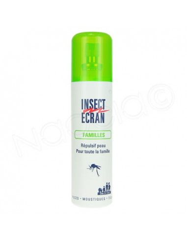 Insect Ecran Famille Répulsif Peau. Format spray 100ml vert