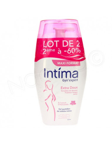 Offre Intima Gyn'expert extra-doux gel intime quotidien lot de 2X240ml le 2ème à -60% -