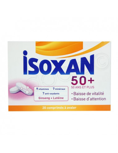 Isoxan 50+ Baisse de Vitalité & d'Attention. Boite 63 comprimés
