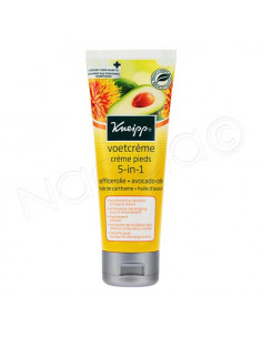 Kneipp Crème 5 en 1 pour les pieds huile de carthame d'avocat. 75 ml