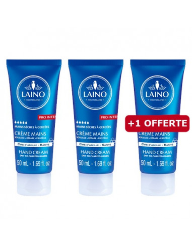 Laino Pro Intense Crème Mains Sèches à Très Sèches. Lot de 2x50ml + 1 offerte
