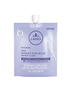 Laino Masque Soin Éclat Argile Blanche Peaux Sèches. 16g - 99% d'ingrédients d'origine naturels