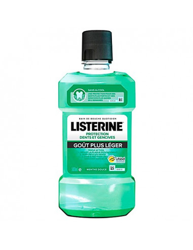 Listerine Bain de bouche Protection Dents et Gencives. Goût plus léger. 500ml - sans alcool