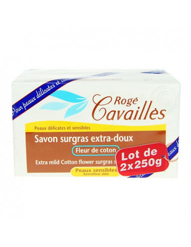 Rogé Cavaillès Savon Surgras Extra-doux Fleur de Coton. Lot 2x250g