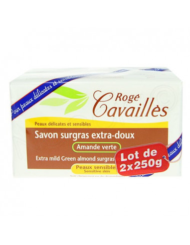 Rogé Cavaillès Savon Surgras Extra-doux Amande Verte. Lot 2x250g