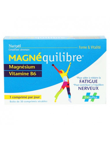 Magnéquilibre Forme & Vitalité Magnésium Vitamine B6. 30 comprimés sécables