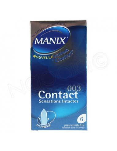 MANIX CONTACT Préservatif avec réservoir lubrifiés. Boîte de 6 - ACL 6676112