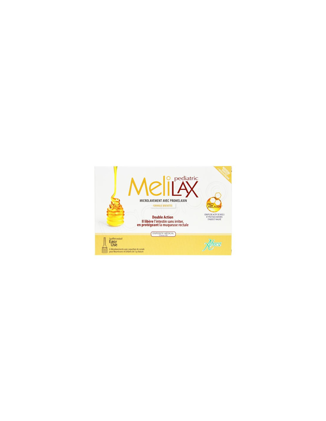 Aboca Melilax Pediatric Microlavement Double Action X6 Canules Nouveau Soufflet Archange Pharma
