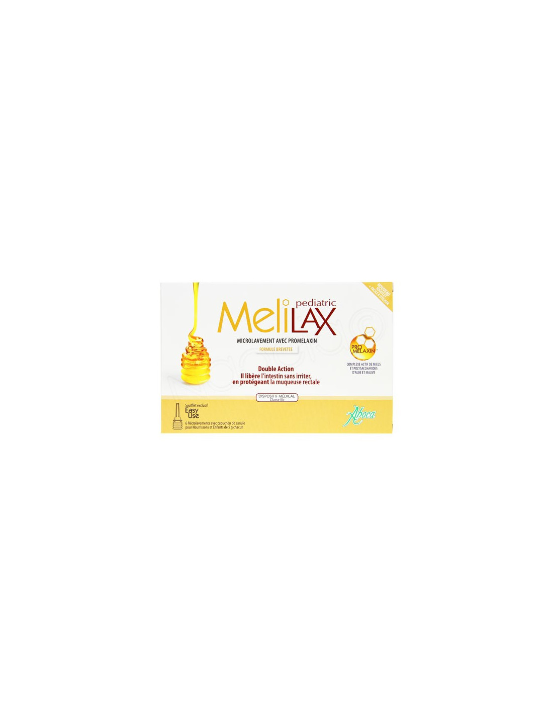 Melilax pediatric microlavement avec promelaxin Aboca - boite de 6 lavements